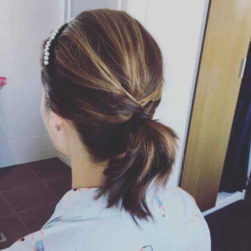 Ponytail for shoulder-length hair