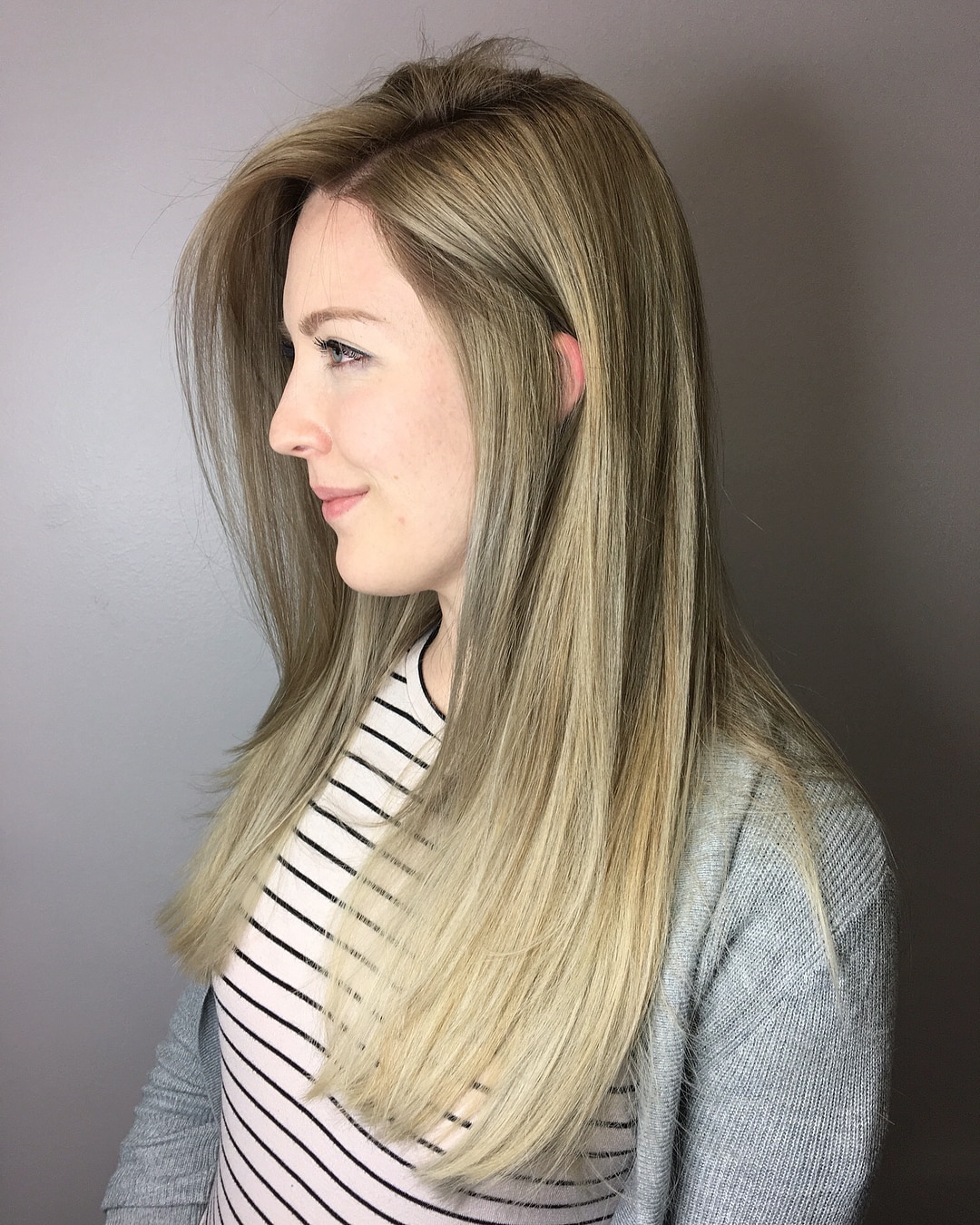 Pretty Ash Blonde Balayage Hair Color