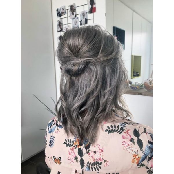 Puffy Half Updo with Knot