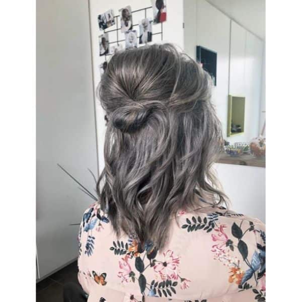 Puffy Half Updo with Knot