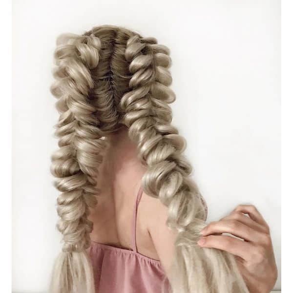 Pull Through Pigtail Braided Hairstyles for Long Blonde Hair