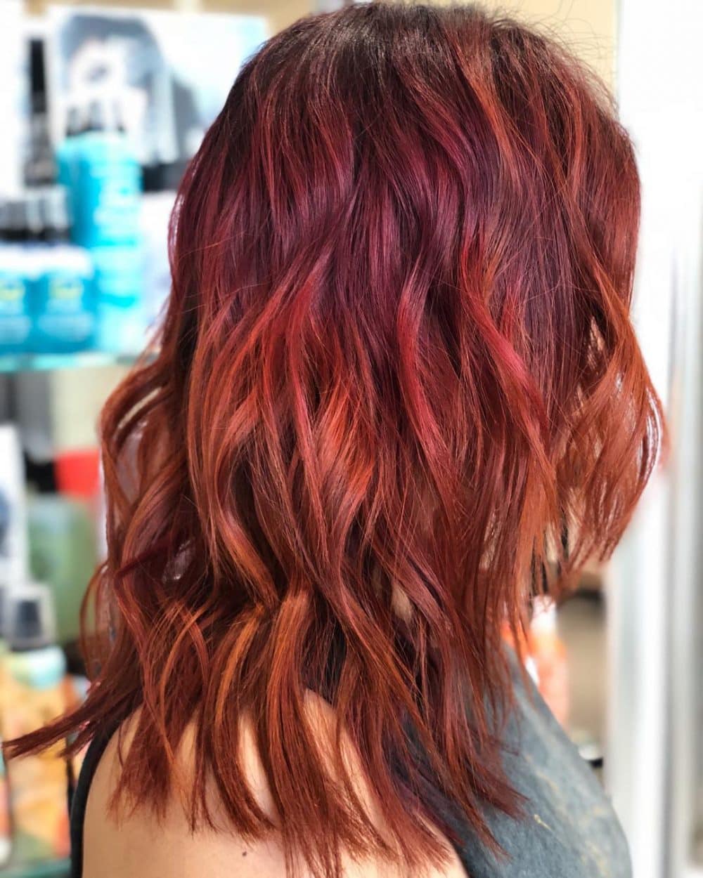 Purple and Auburn Red Balayage