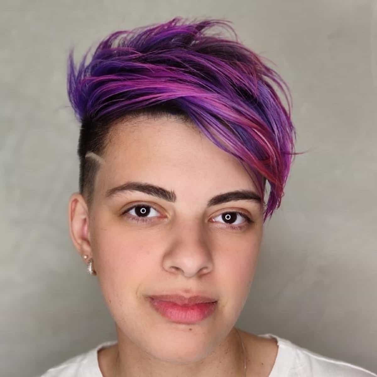 Purple asymmetrical pixie