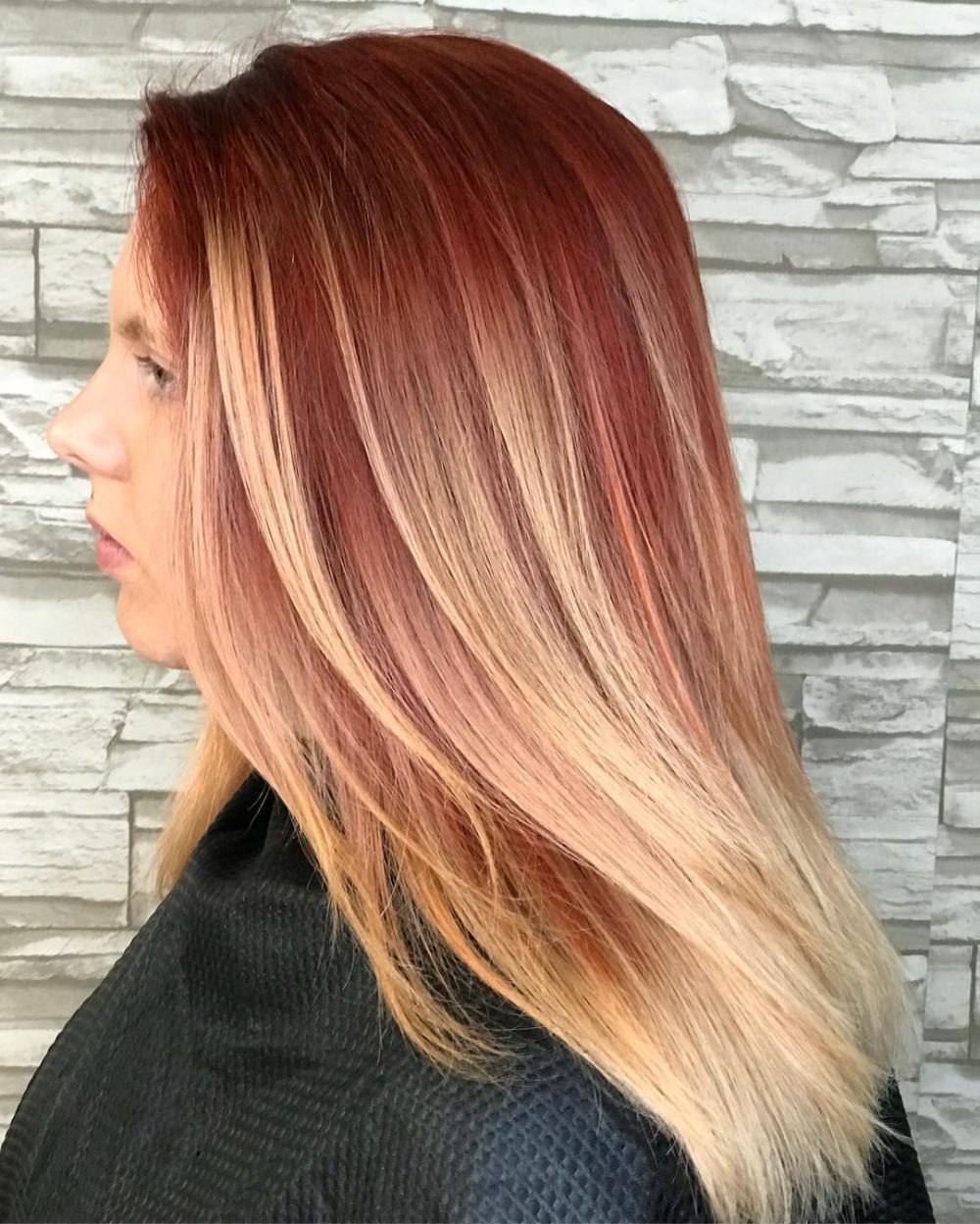 Red to Blonde Ombre