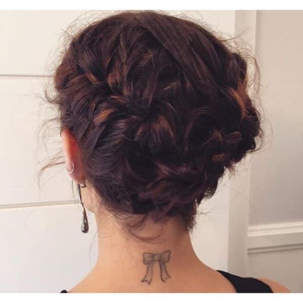 Romantic Braided Updo for Medium Bob Haircut