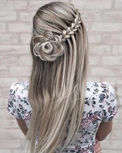Rose Bun Hairstyle Prom Hairstyles for Long Hair