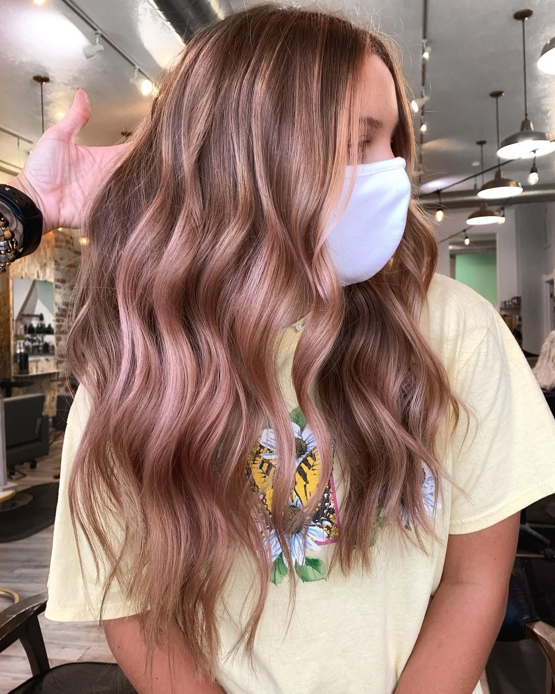 Rose Gold and Chestnut Balayage