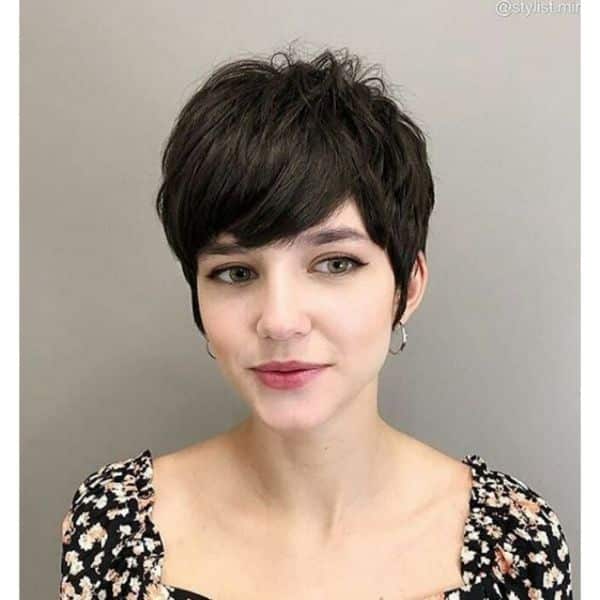  Shaggy Dark Pixie Cut Hairstyle