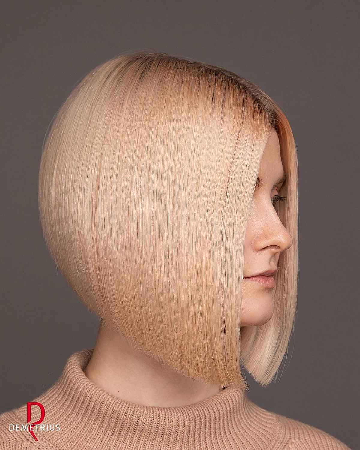 Short and Sleek Angled Bob for Straight Hair