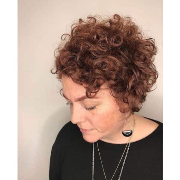 Short Asymmetric Curly Bob Hairstyle