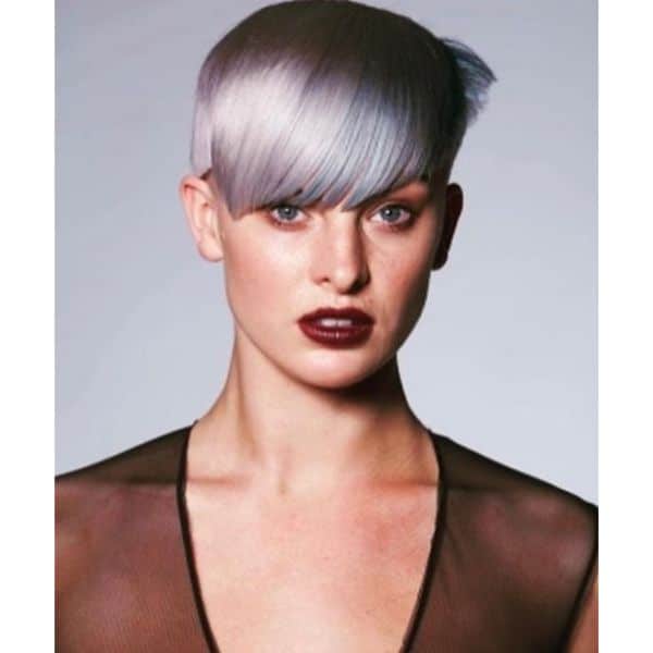 Short Asymmetric Platinum Blonde Pixie