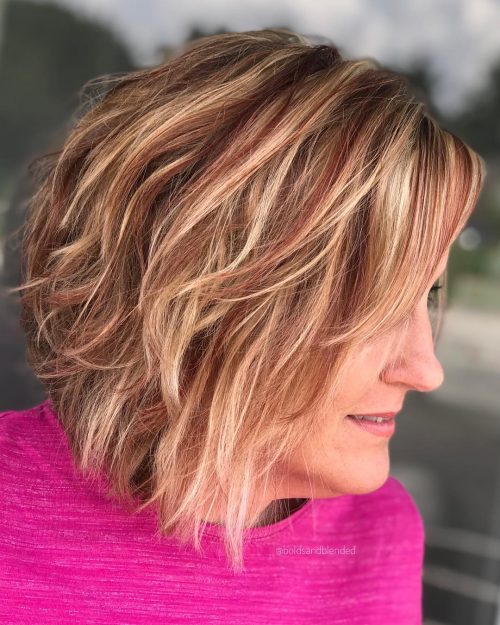 Short Blonde Hair with Red Highlights