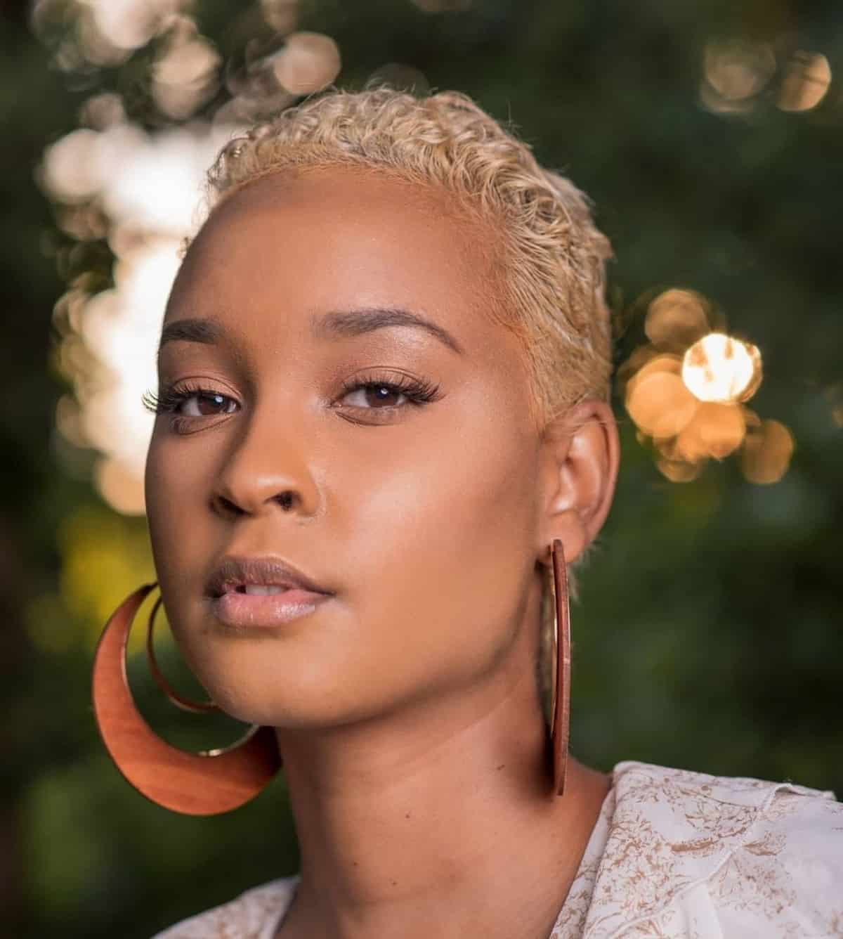 Short Blonde Pixie for Natural Hair
