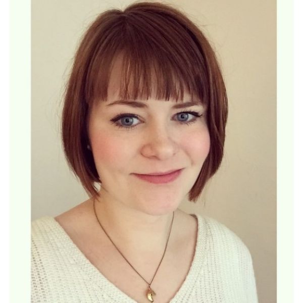 Short Bob Hairstyle with Straight Bangs