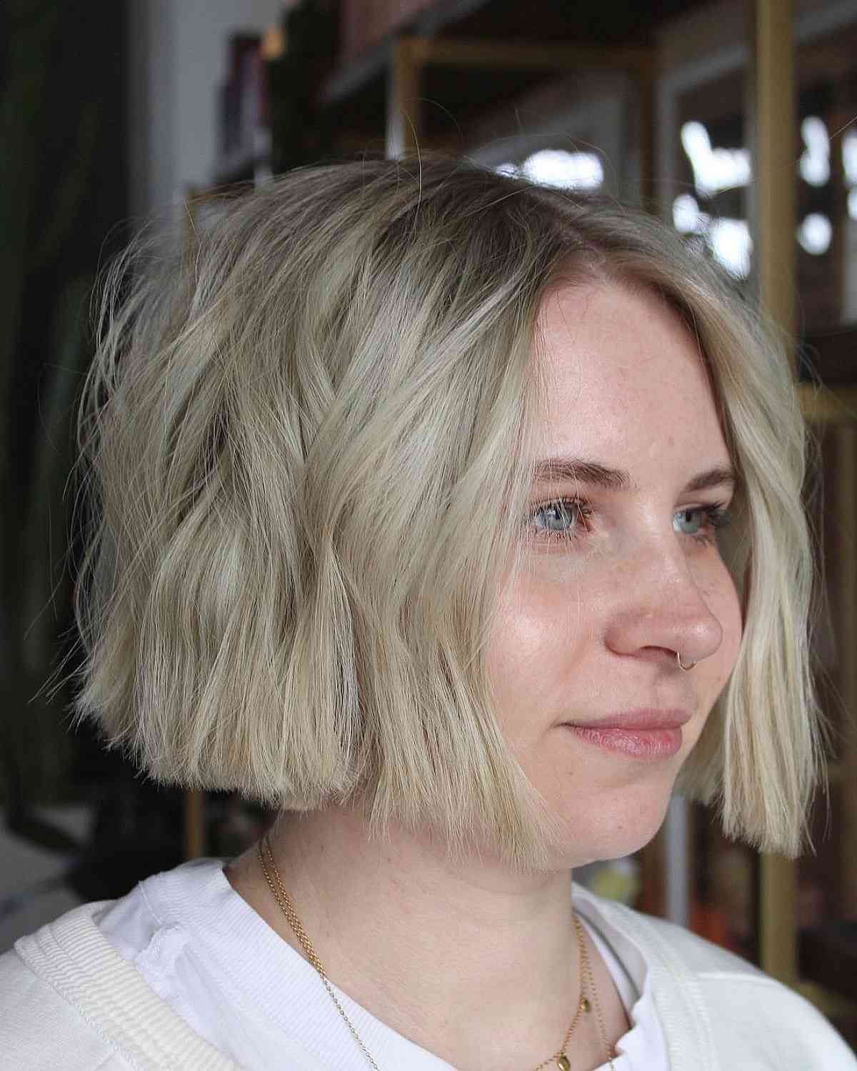 Short Bob with Soft Waves at Chin-Length