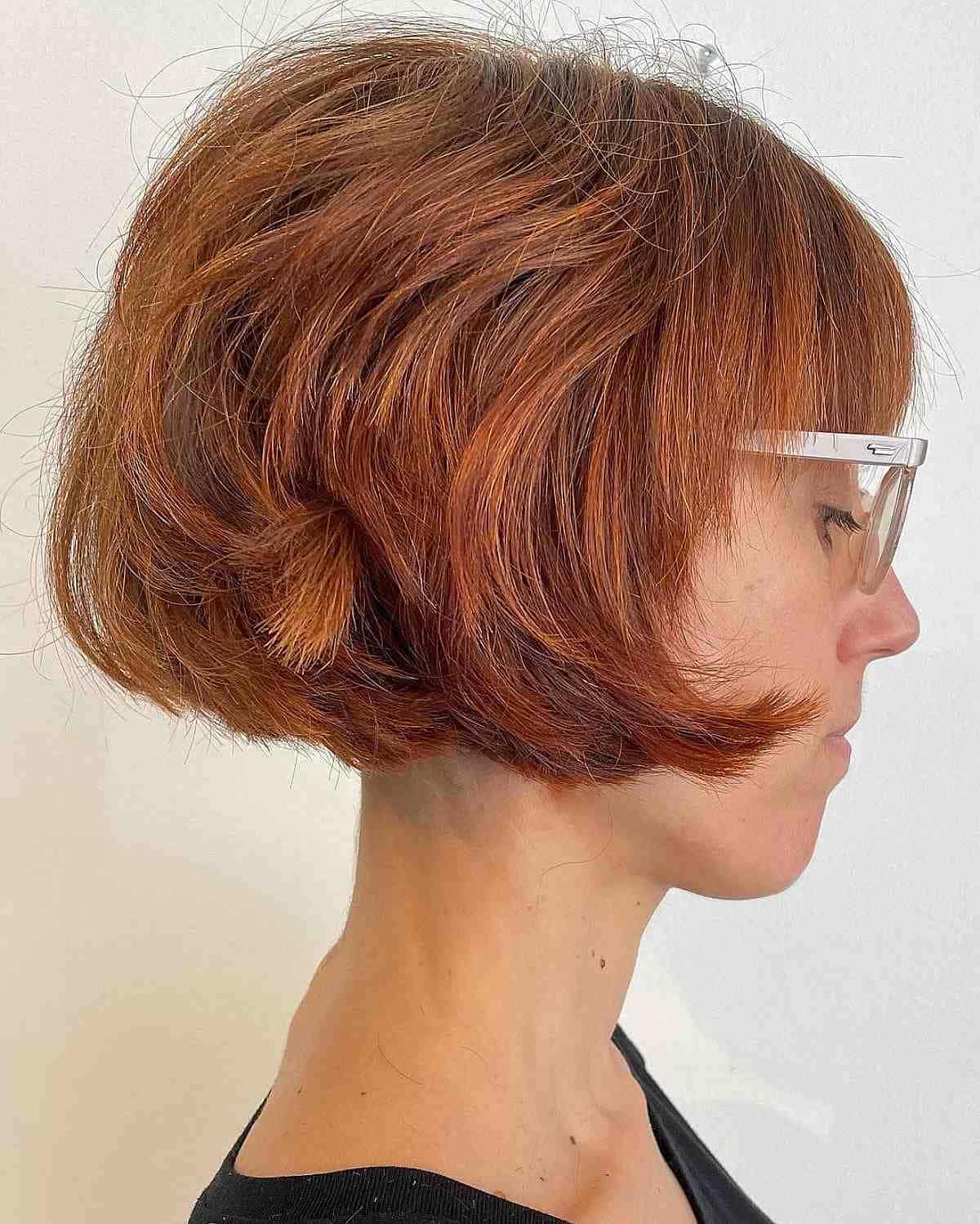 Short Brick Red French Bob