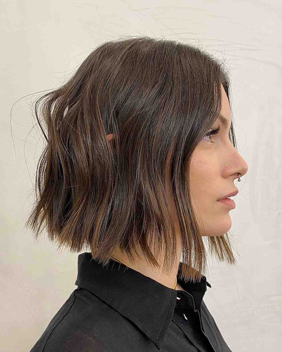 short brown blunt bob haircut