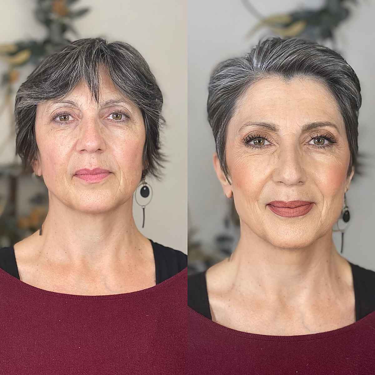 short brushed back chop for older women