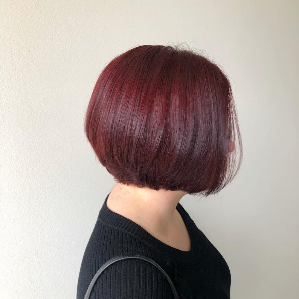 Short Burgundy Red Haircut