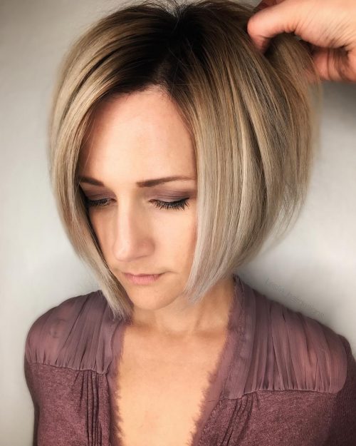 Short Chin Length Hair with an Ashy Blonde Ombre