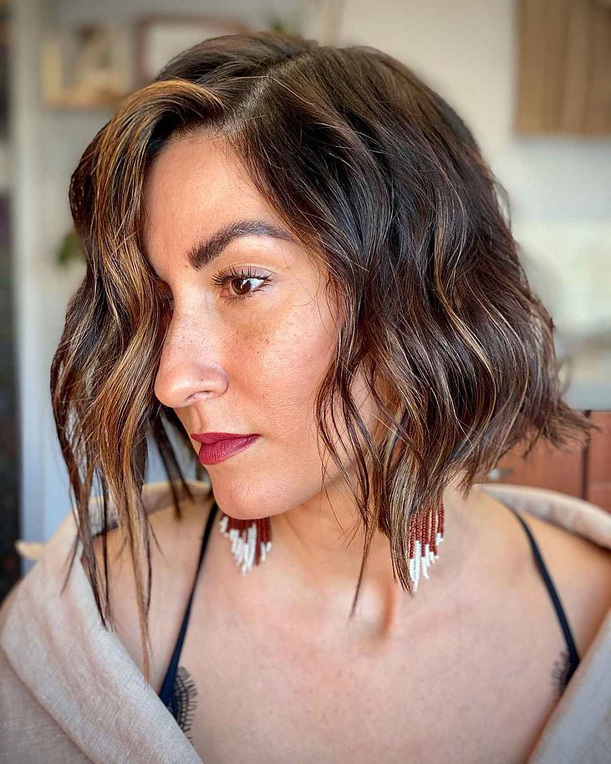 Short Choppy Haircut with Beach Waves