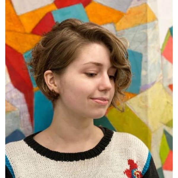 Short Curly Bob For Natural Brown Hair