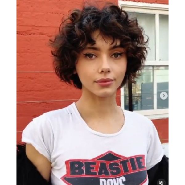  Short Curly Bob With Messy Styling
