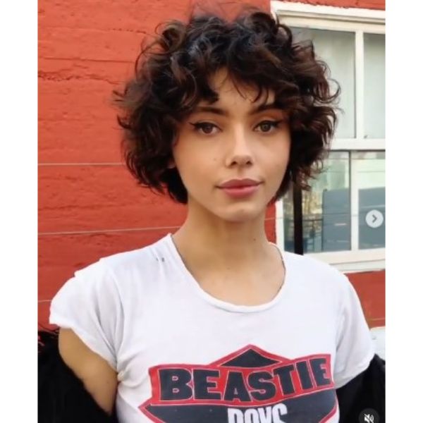 Short Curly Bob With Messy Styling