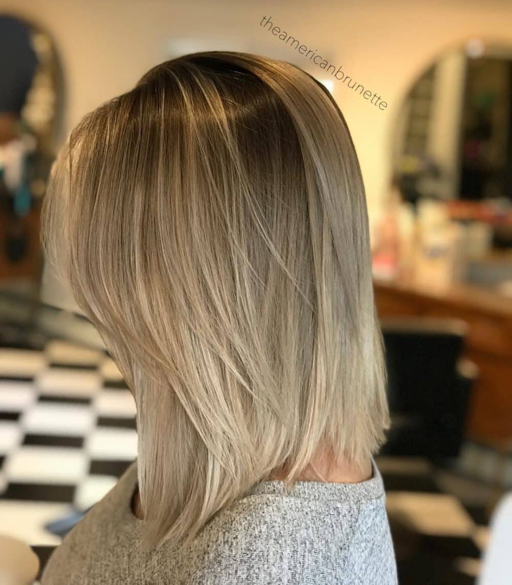 Short cut Ash Blonde ombre with highlights