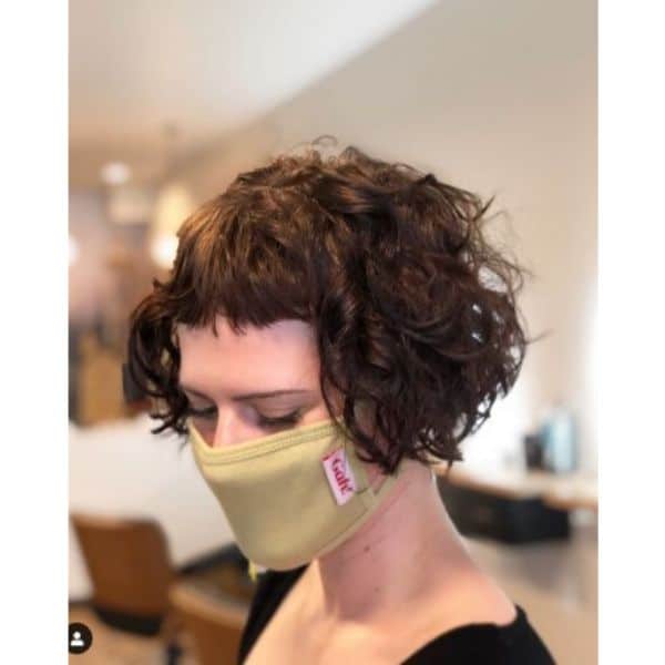 Short French Bob With Baby Bangs Hairstyle