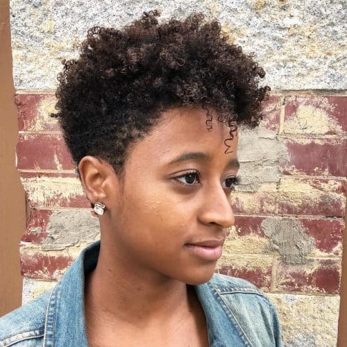 Short Hair for Black Woman with an Oval Face