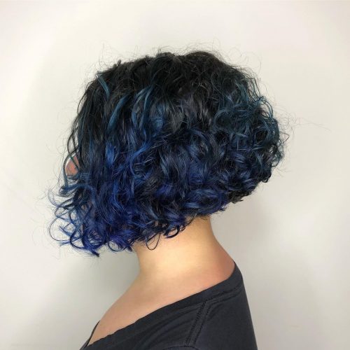 Short inverted bob for curly hair