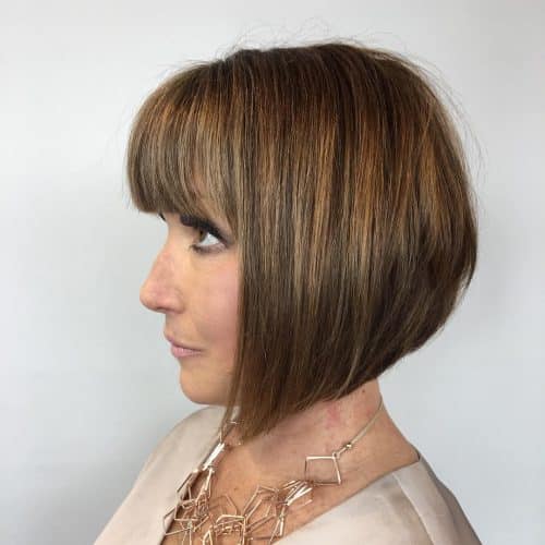 Short inverted bob with bangs