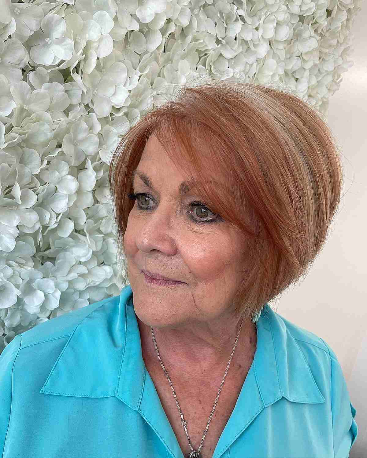 Short Jaw-Length Inverted Bob for Women Over 70