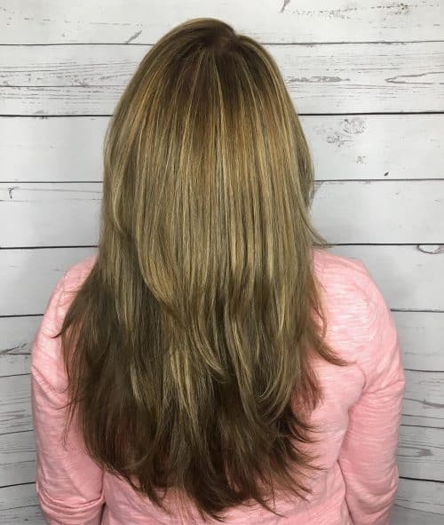 Short layers on long straight hair