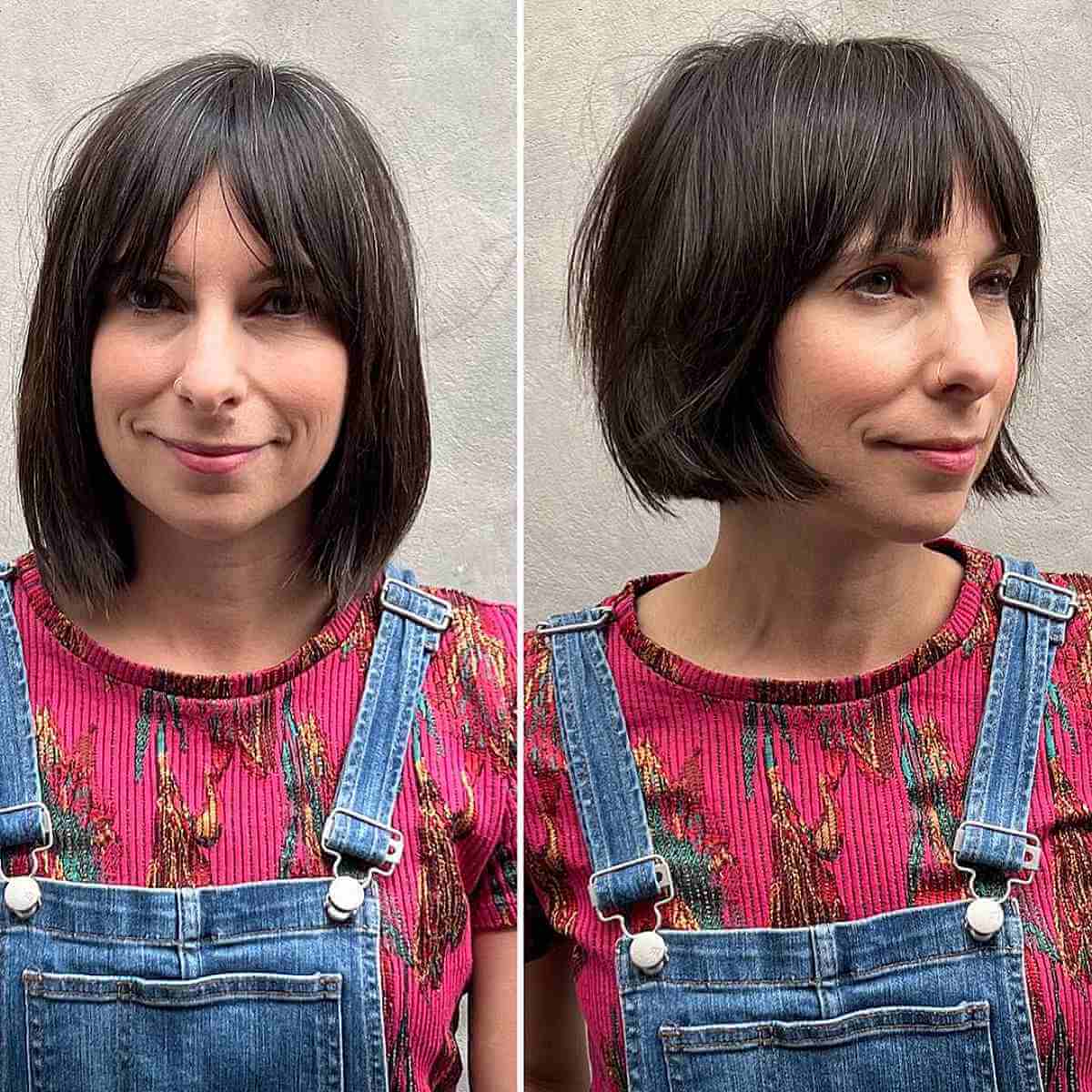 Short-Length Blunt Cut with Soft Layers at Jaw-Length