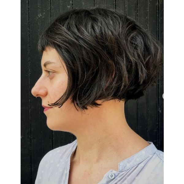 Short Messy Bob With Baby Bangs Easy Hairstyles For Short Hair