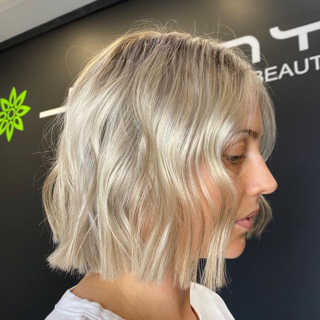 Short modern blunt bob for thin hair