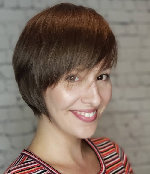 Short Pixie Bob for Straight Hair and Oval Faces