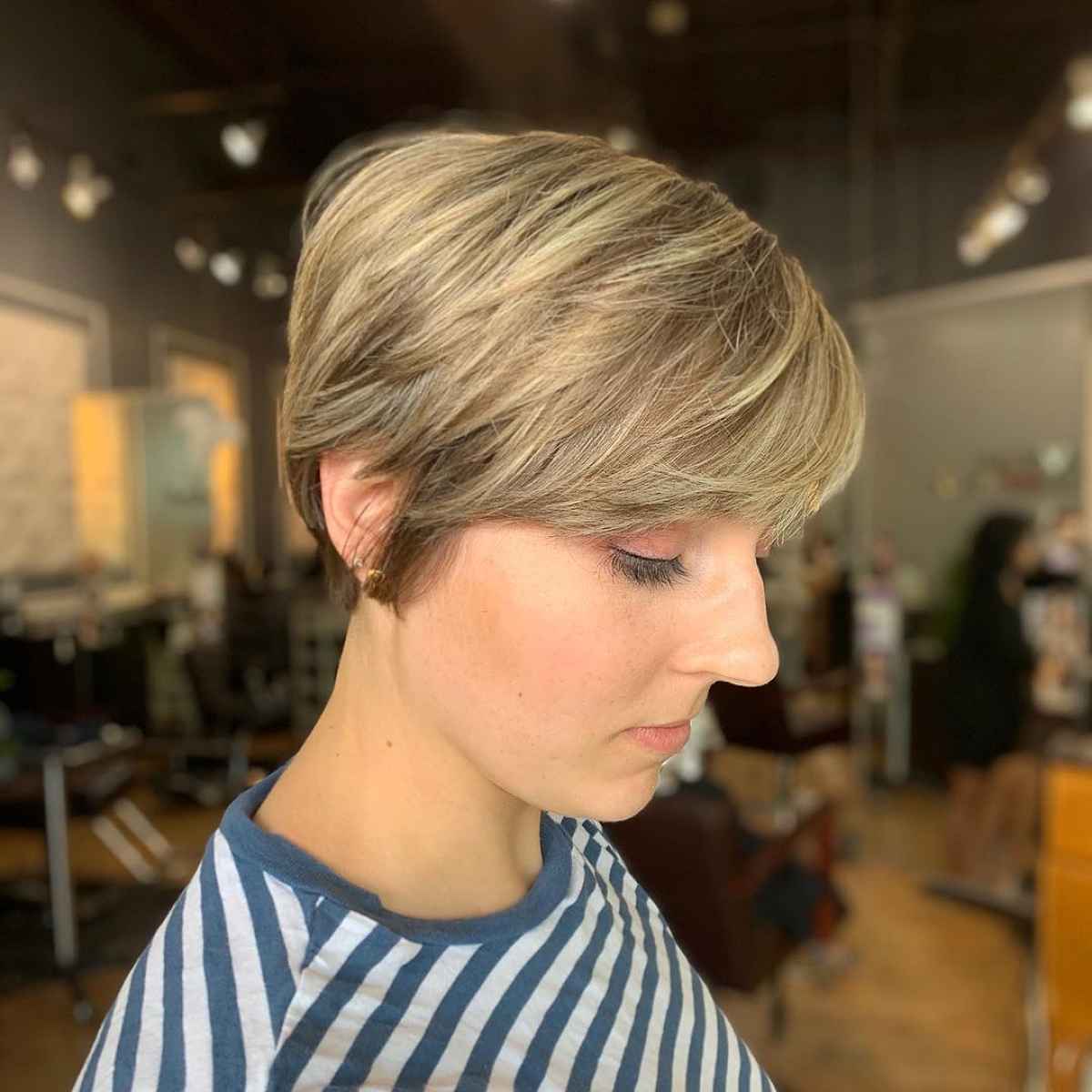 Short Pixie with Blonde Balayage