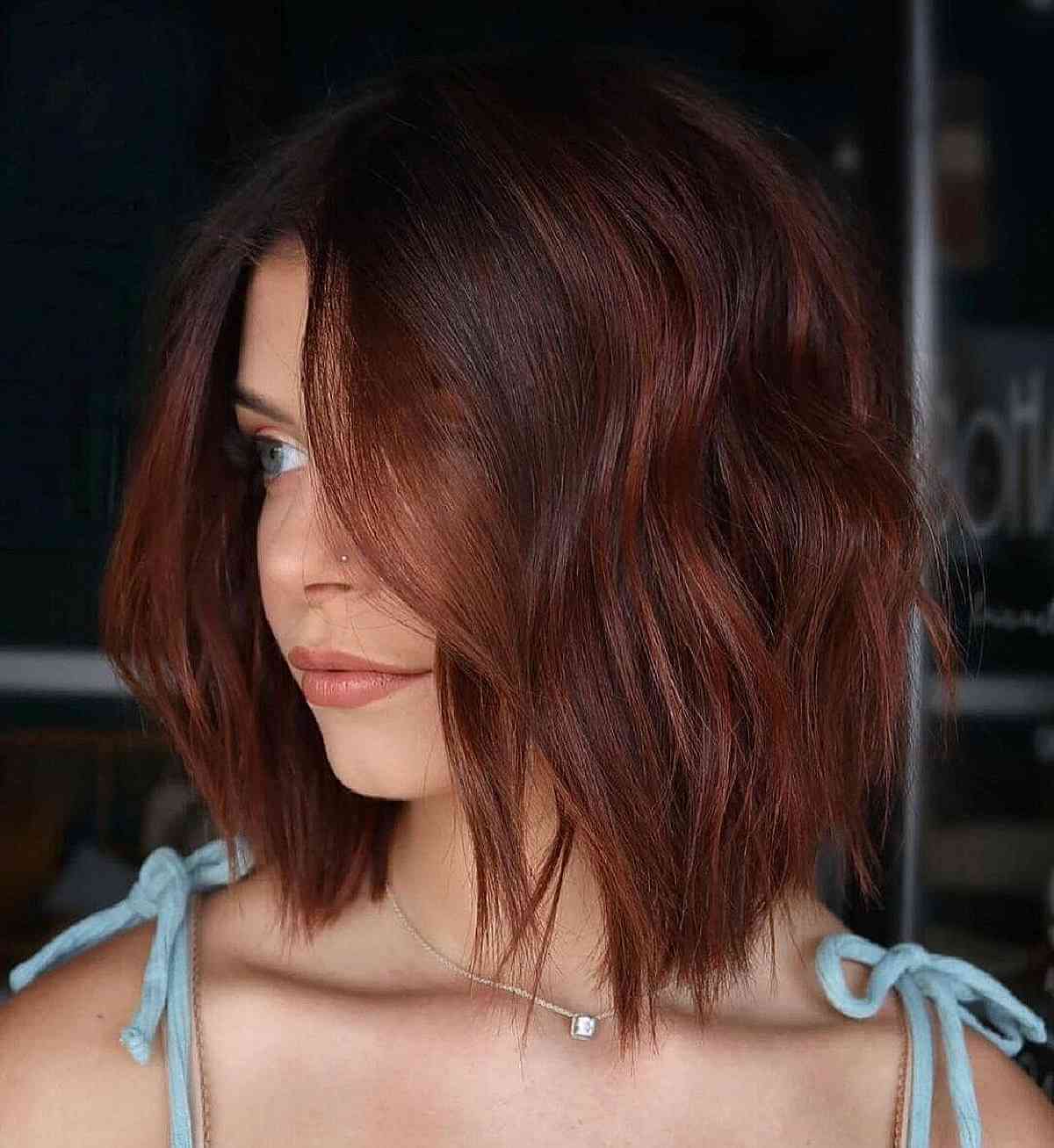 Short Red Brown Hair with Highlights