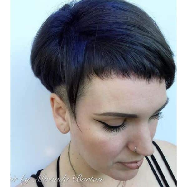 Short Smokey Grey Hairstyle with Baby Bangs