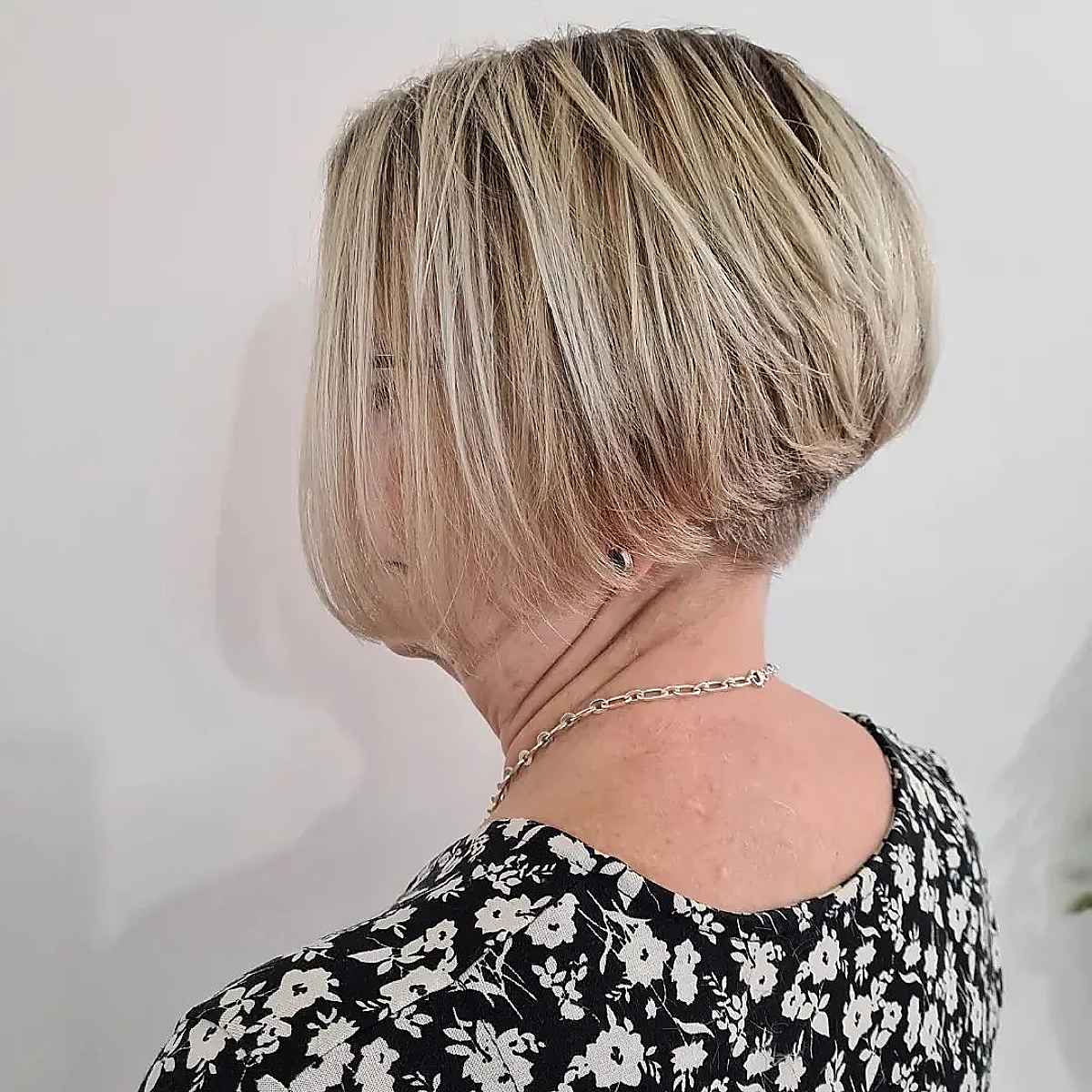 short stacked bob with an undercut