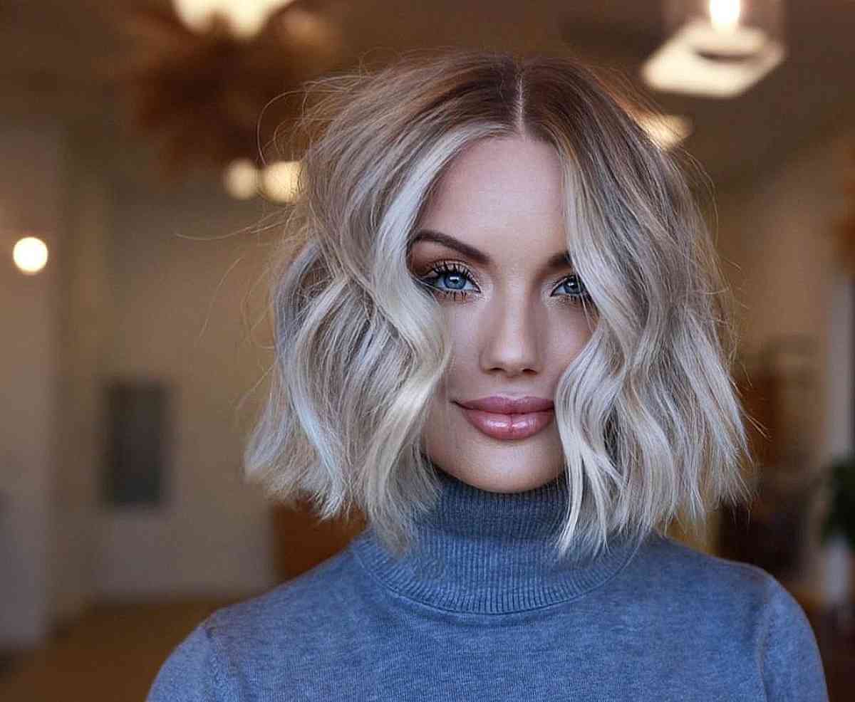 Short Textured Cut with a Middle Part for Thicker Wavy Hair