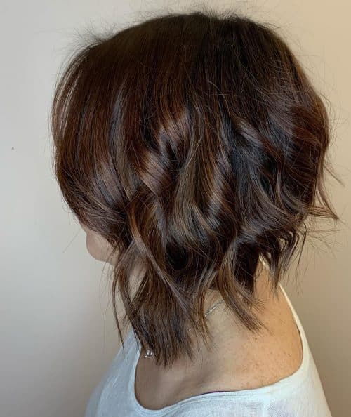 Short wavy a line bob