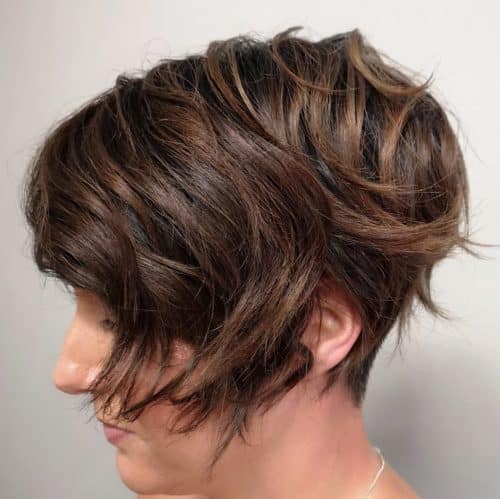 Short wavy pixie bob with an undercut