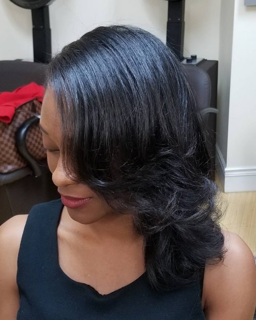 shoulder-length african american hairstyle