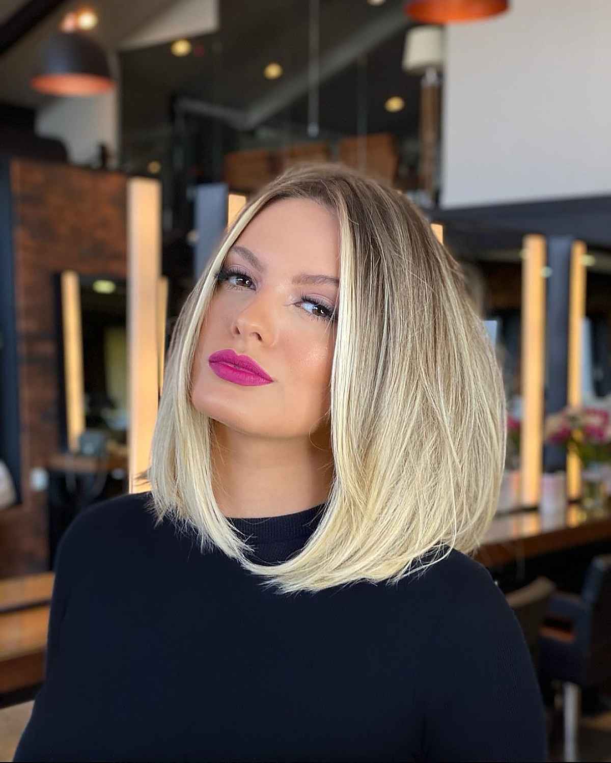 Shoulder-Length Haircut for Women Over 30