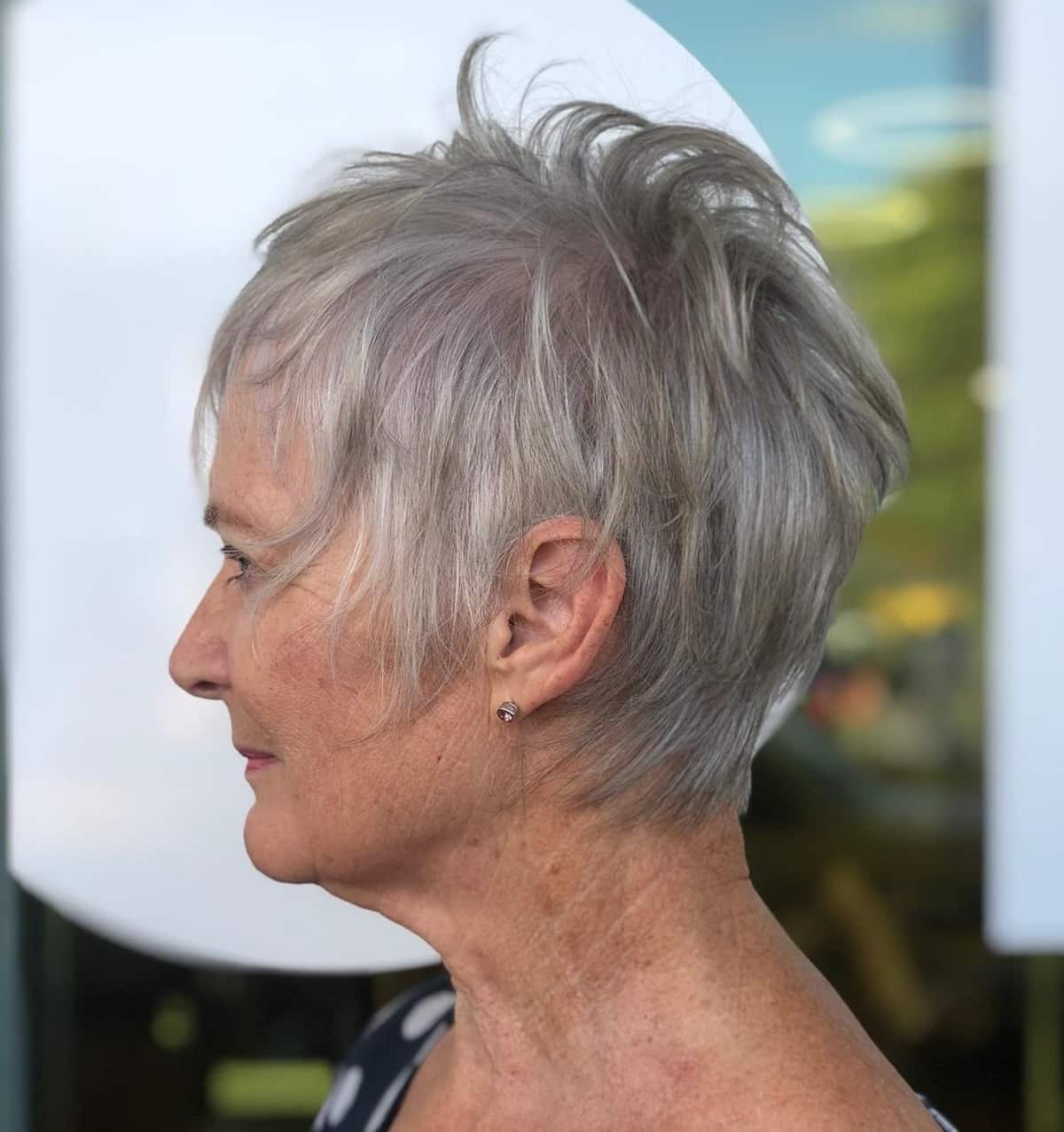 Silver blonde pixie for women over 70