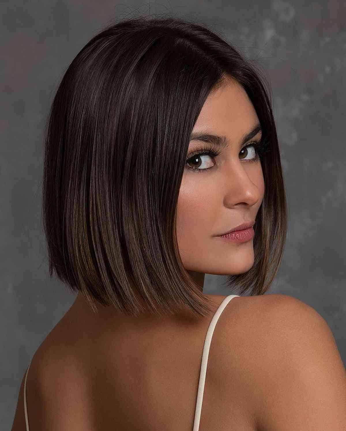 Sleek Chin-Length Bob Cut on Fine Hair